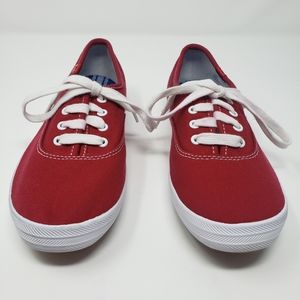 Keds Red Canvas Sneakers.
